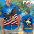 Los Angeles Chargers American Eagle Flag Aloha Shirt