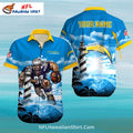 Los Angeles Chargers Football Warrior Lighthouse Hawaiian Shirt