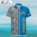 Los Angeles Chargers Half Gray And Blue Pattern Aloha Shirt