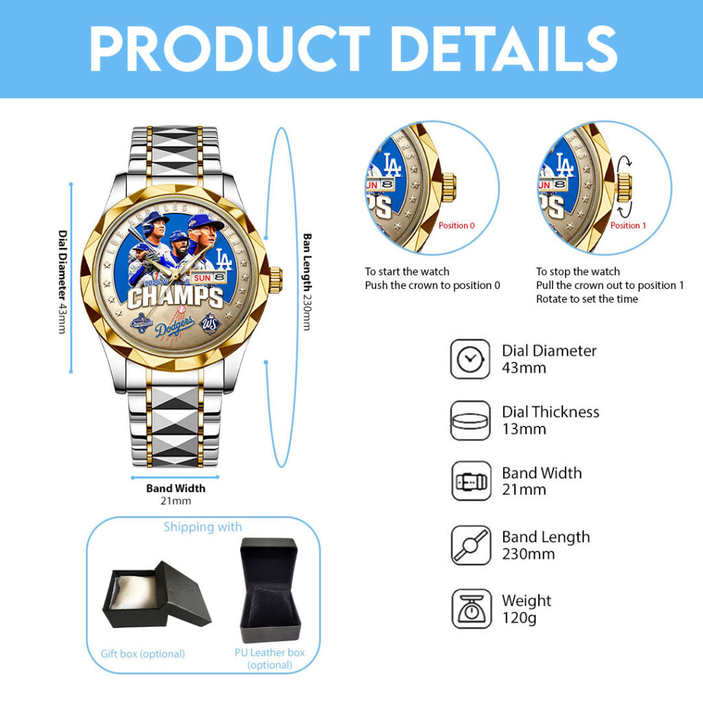 Los Angeles Dodgers 2025 World Series Champions Alloy Luxury Quartz Watch - HOATT14360