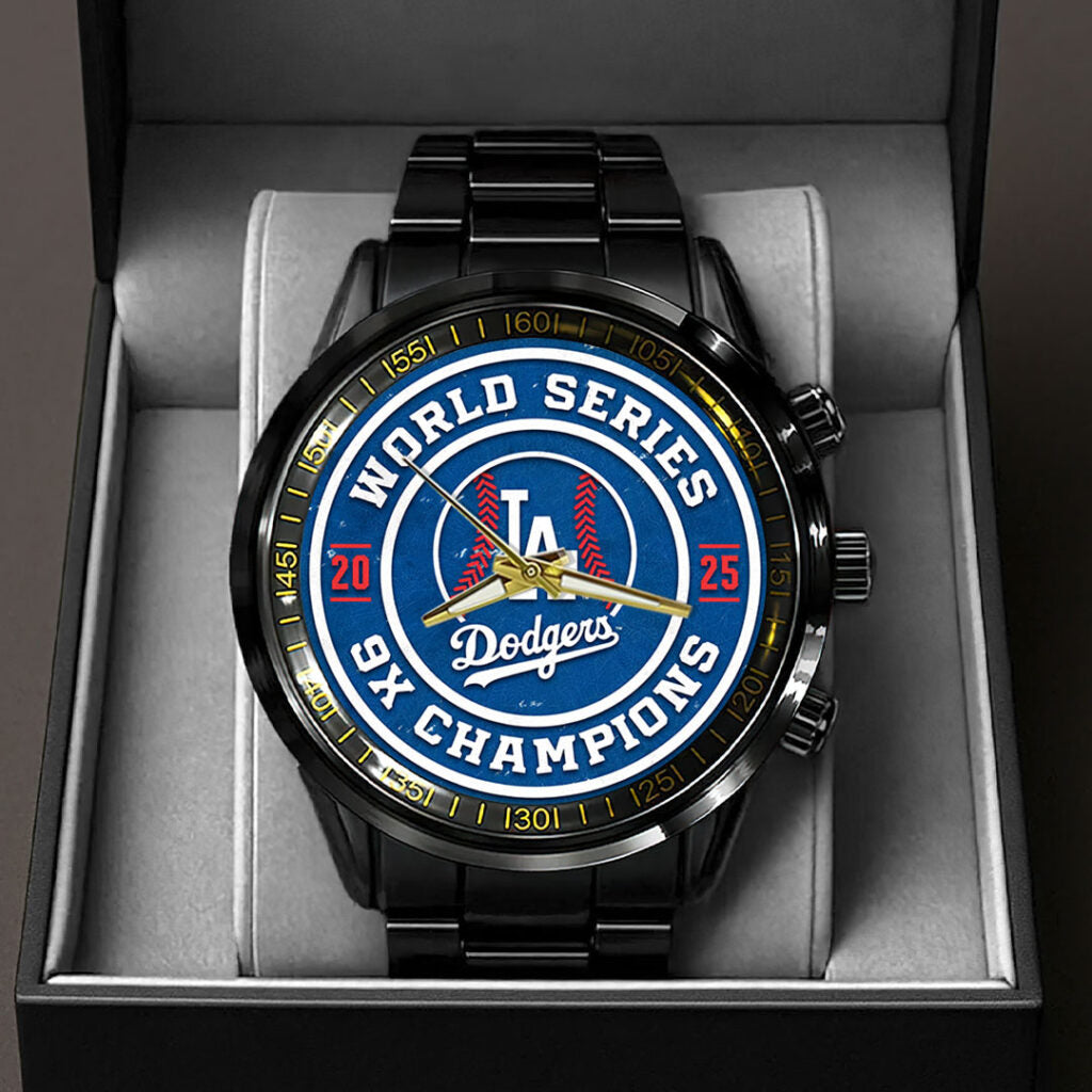 Los Angeles Dodgers 2025 World Series Champions Black Stainless Steel Watch - HOATT14284
