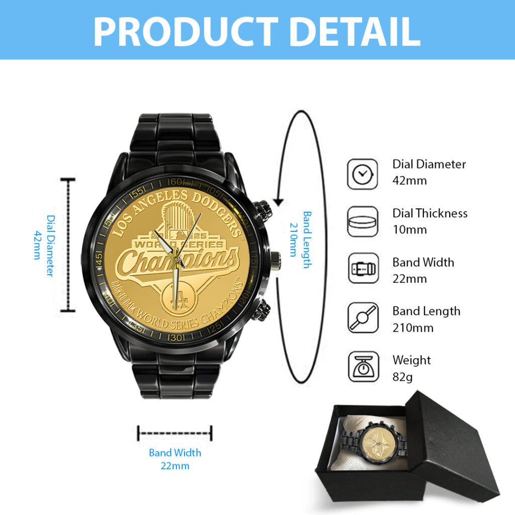 Los Angeles Dodgers World Series 2025 Black Stainless Steel Watch - TANTN18125