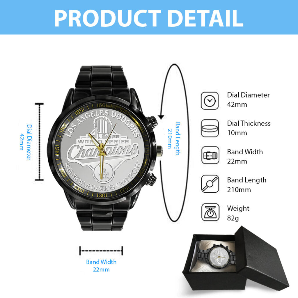 Los Angeles Dodgers World Series 2025 Black Stainless Steel Watch - TANTN18146
