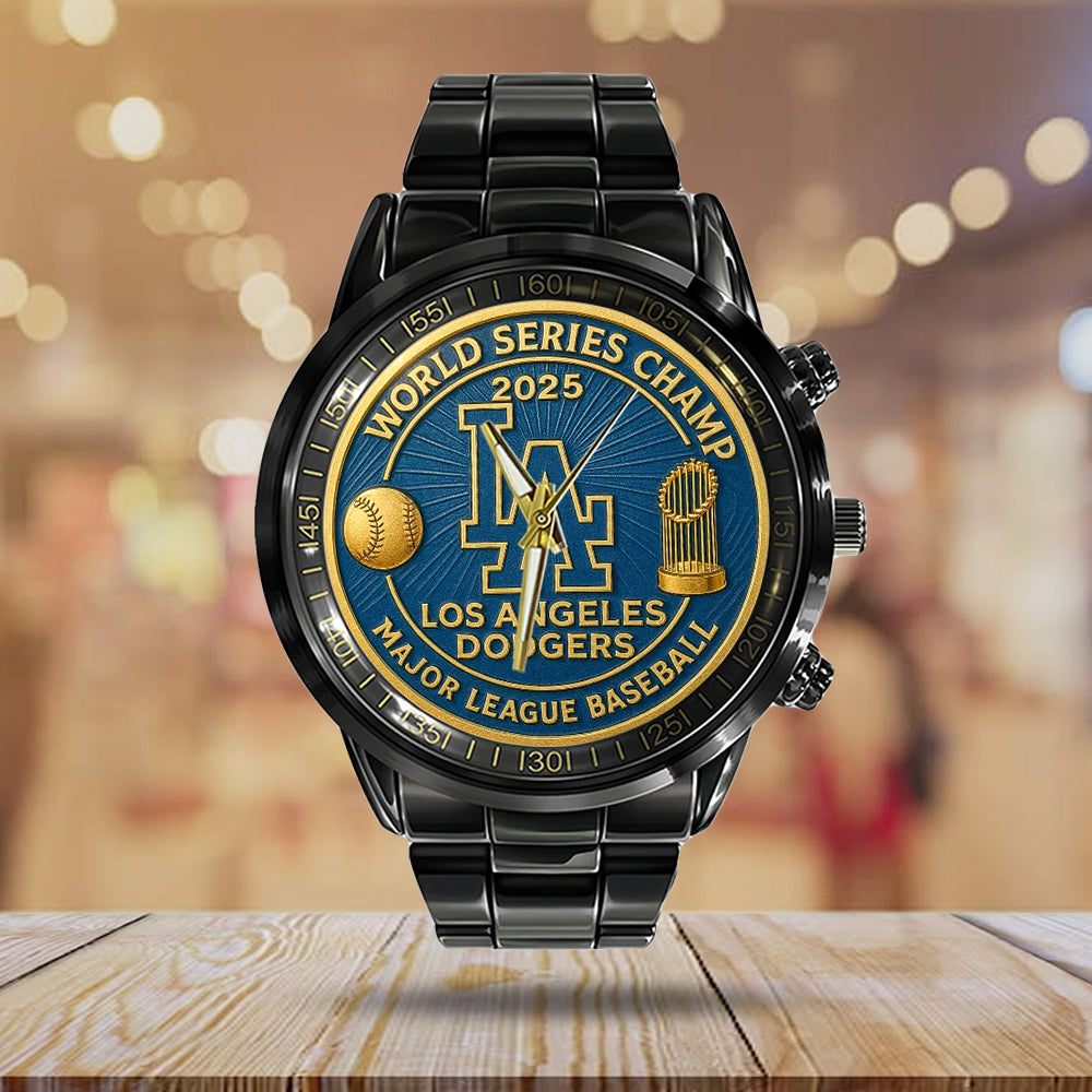 Los Angeles Dodgers World Series 2025 Black Stainless Steel Watch - TANTN18189