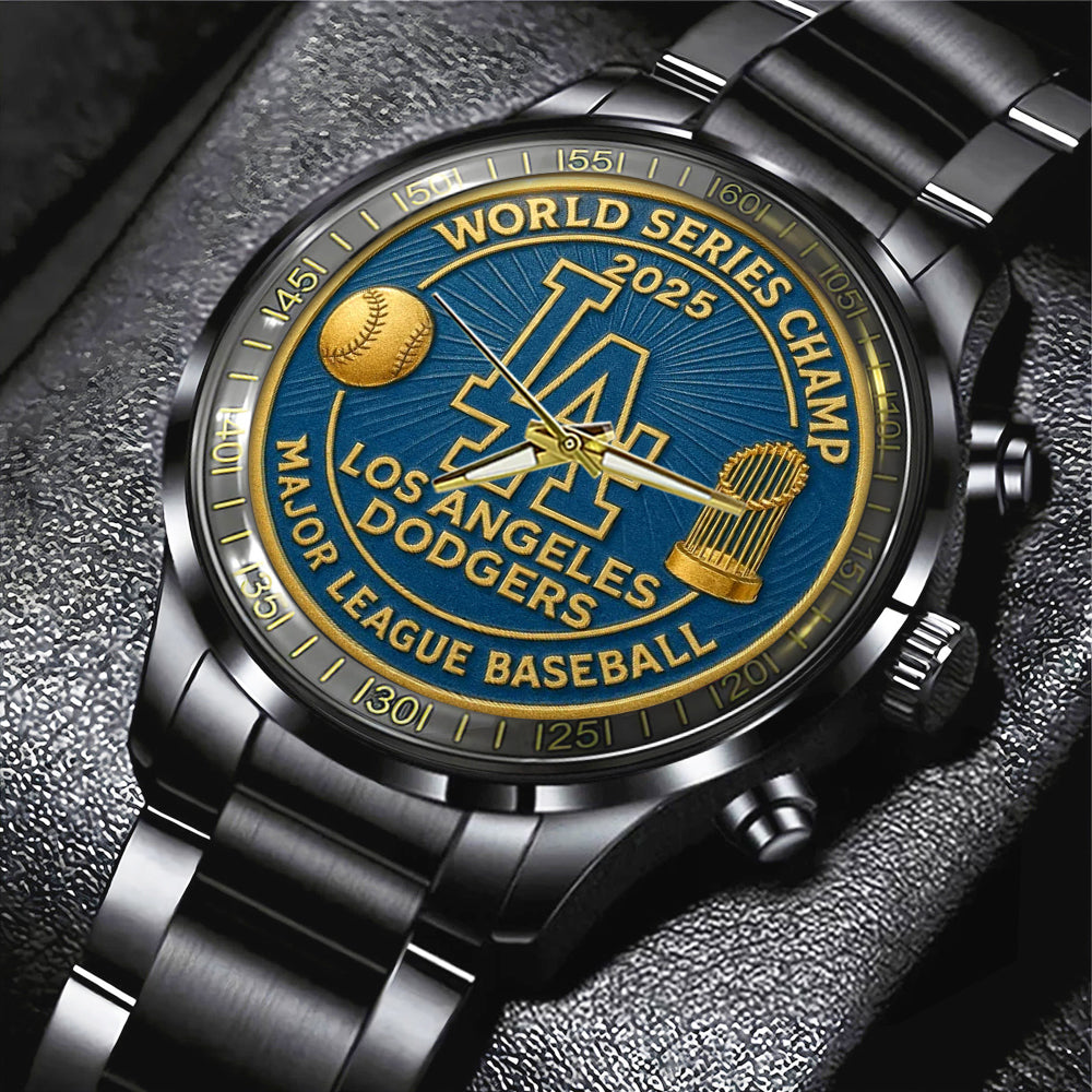 Los Angeles Dodgers World Series 2025 Black Stainless Steel Watch - TANTN18189