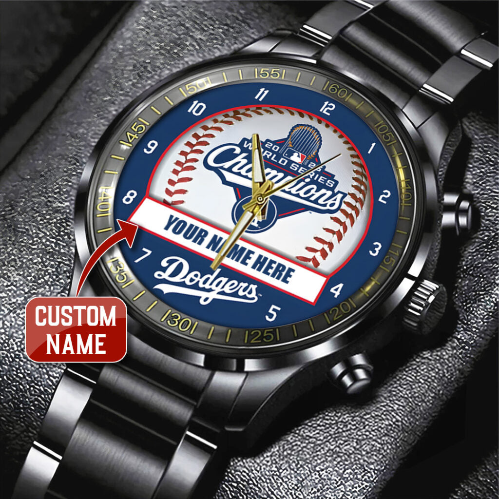 Personalized Los Angeles Dodgers World Series 2025 Black Stainless Steel Watch - TANTN18224