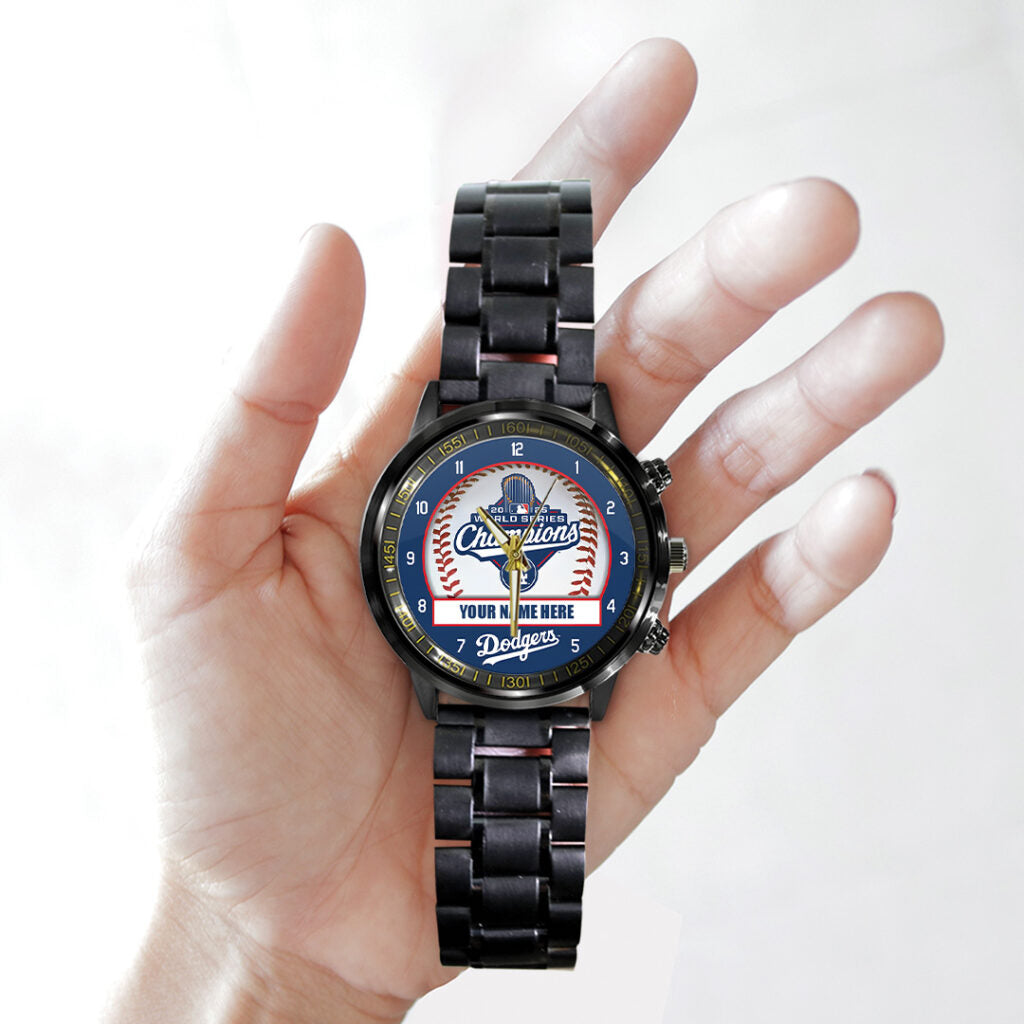 Personalized Los Angeles Dodgers World Series 2025 Black Stainless Steel Watch - TANTN18224