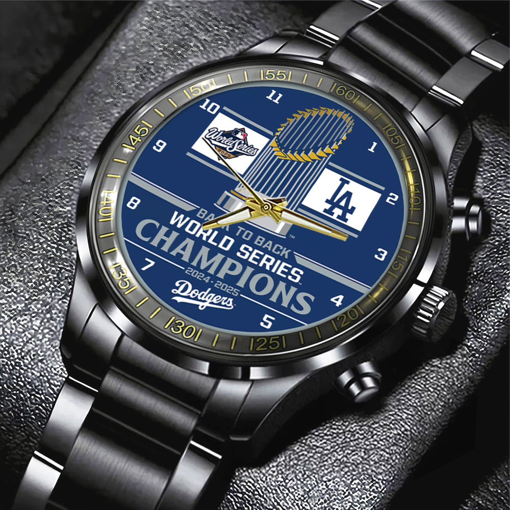 Los Angeles Dodgers World Series 2025 Black Stainless Steel Watch - TANTN18245