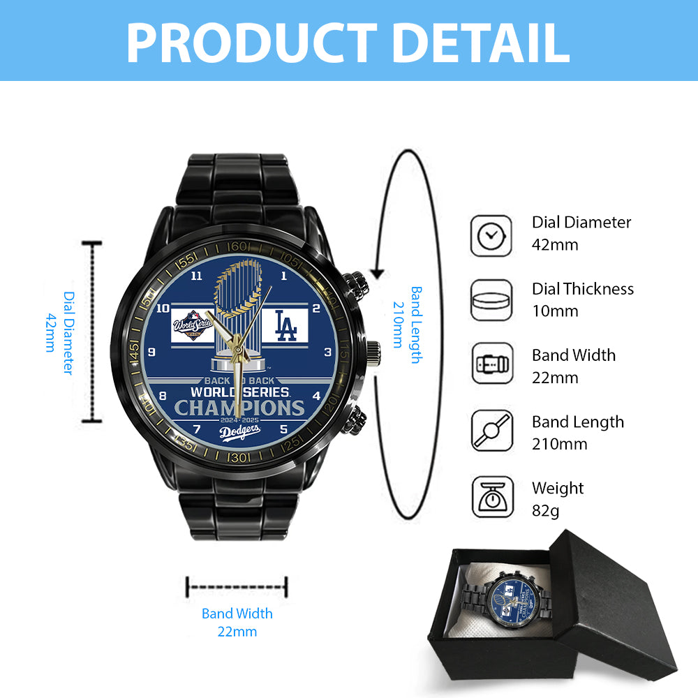 Los Angeles Dodgers World Series 2025 Black Stainless Steel Watch - TANTN18245