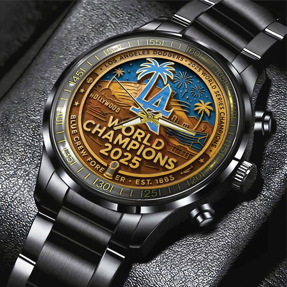 Los Angeles Dodgers World Series 2025 Black Stainless Steel Watch - TANTN18554