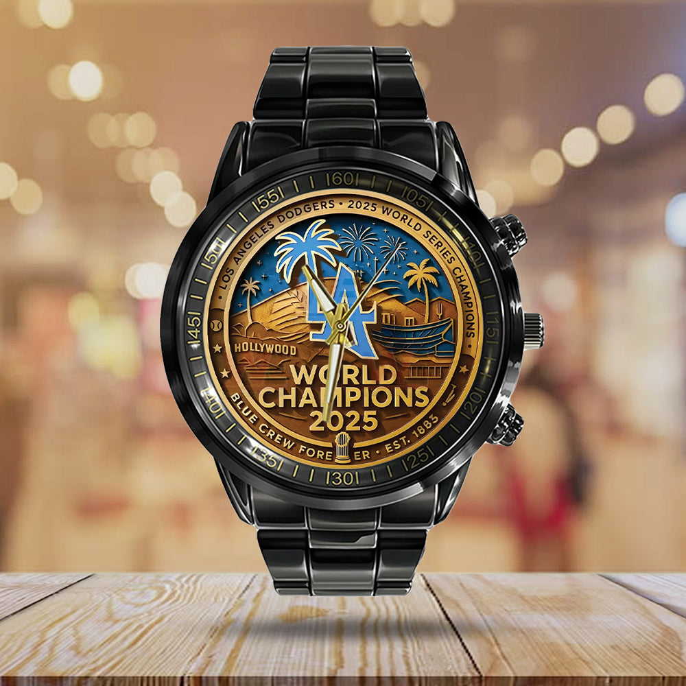 Los Angeles Dodgers World Series 2025 Black Stainless Steel Watch - TANTN18554