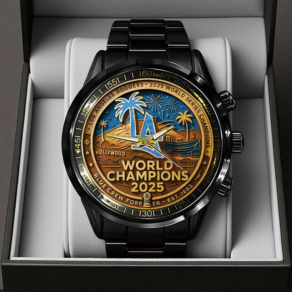 Los Angeles Dodgers World Series 2025 Black Stainless Steel Watch - TANTN18554