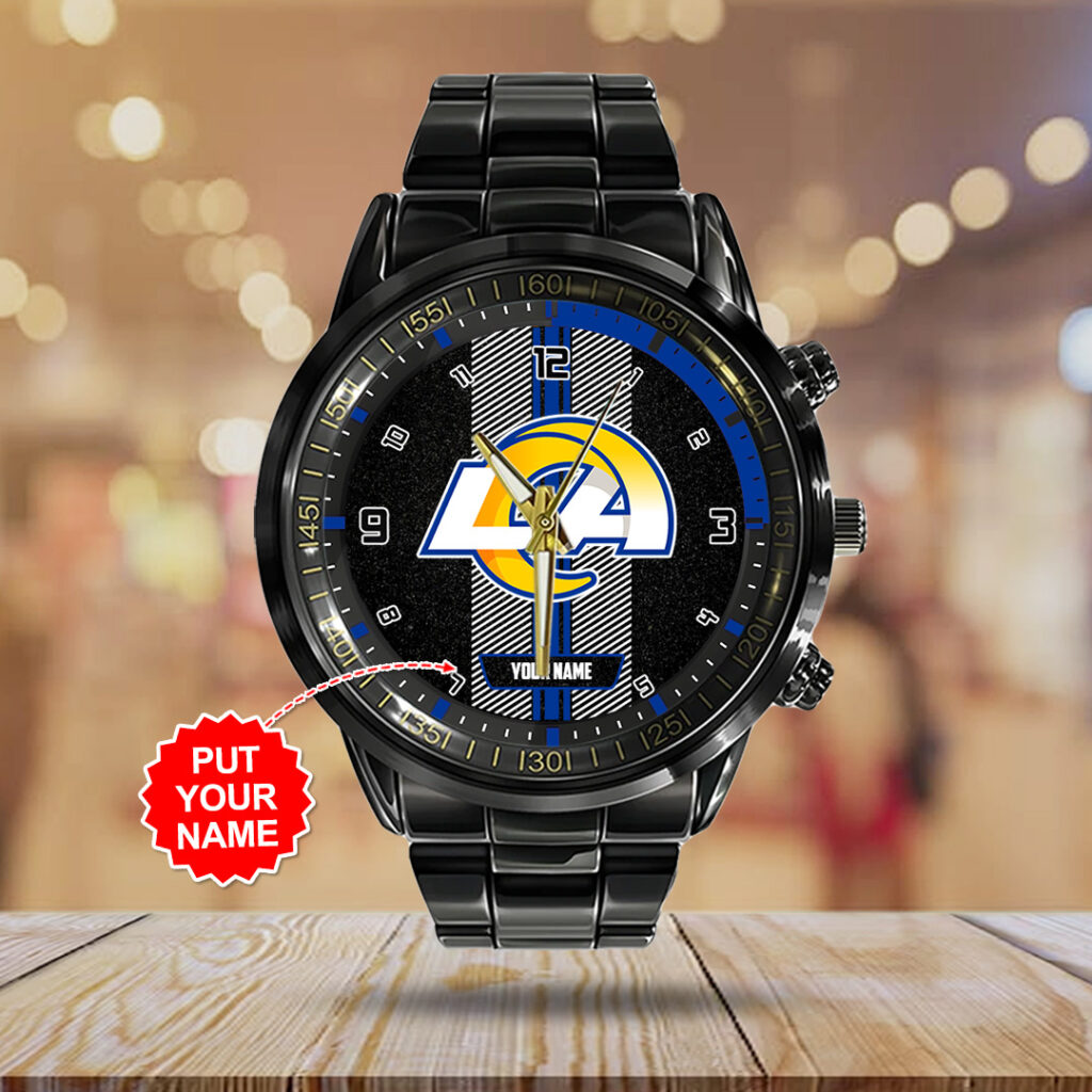 Personalized Los Angeles Rams Black Stainless Steel Watch - TANTN16017