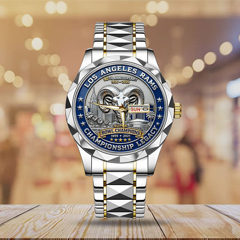 Los Angeles Rams 90th Anniversary Alloy Luxury Quartz Watch - MAITM14148