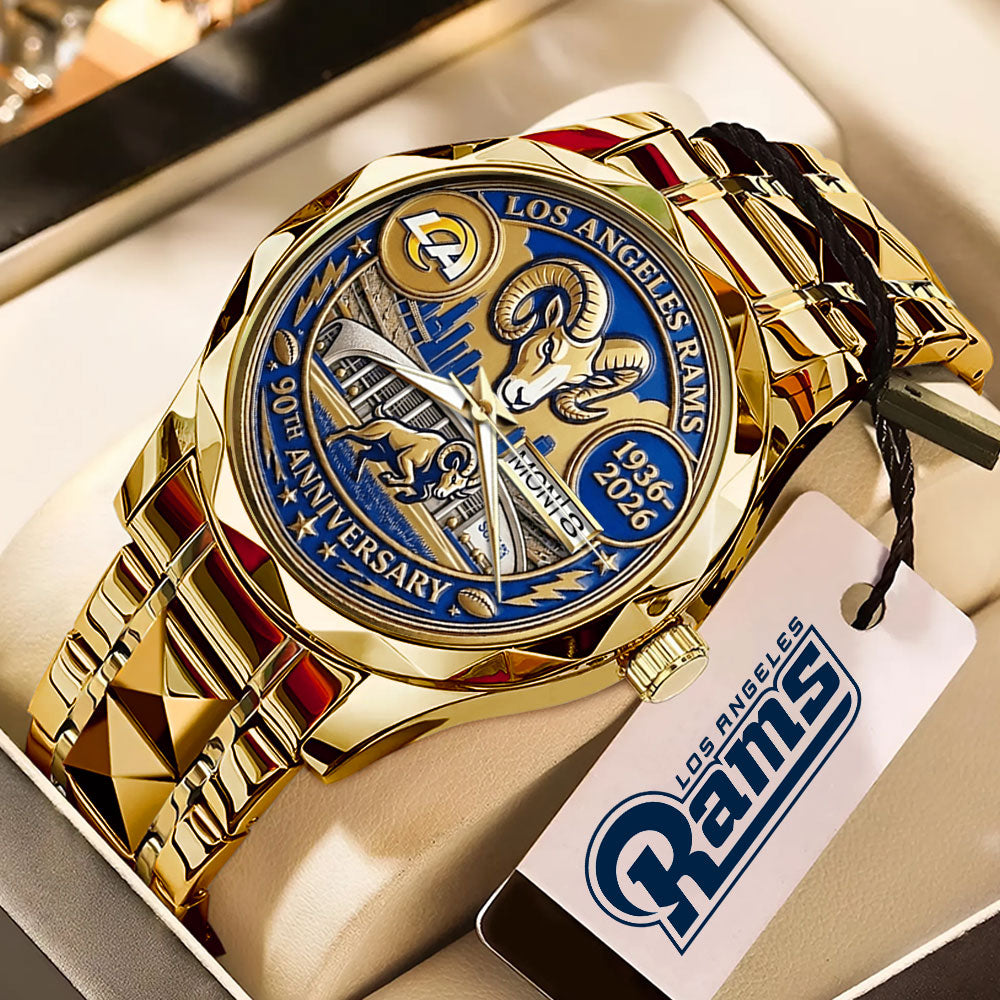 Los Angeles Rams 90th Anniversary Alloy Luxury Quartz Watch - MAITM14252