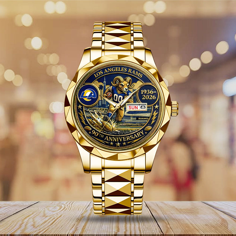 Los Angeles Rams 90th Anniversary Alloy Luxury Quartz Watch - MAITM14511