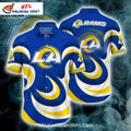 Los Angeles Rams Aloha Shirt Swirl Pattern NFL Hawaiian