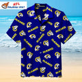 Los Angeles Rams Blue Patterned Logo NFL Hawaiian Shirt