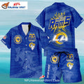 Los Angeles Rams Custom Name Blue Football Hawaiian Set