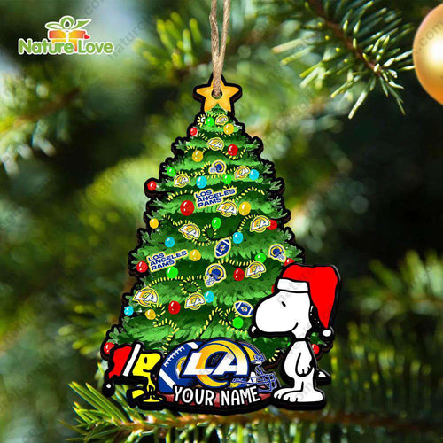 Los Angeles Rams Custom Snoopy Peanuts Christmas Ornament Xmas Tree Decorations