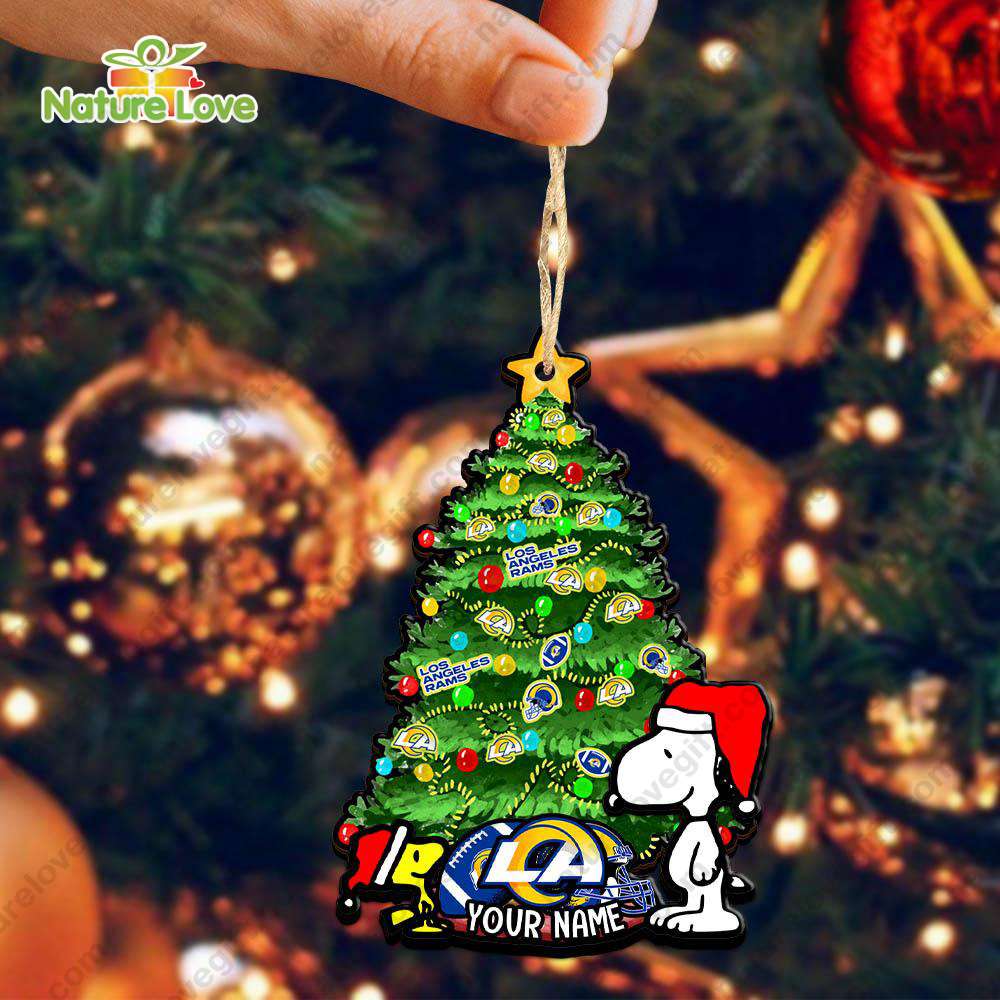 Los Angeles Rams Custom Snoopy Peanuts Christmas Ornament Xmas Tree Decorations
