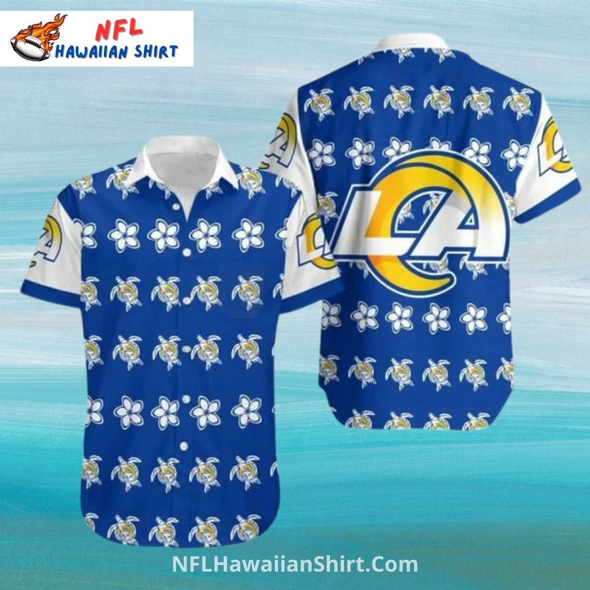 Los Angeles Rams Floral And Spider Pattern NFL Aloha Shirt