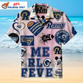 Los Angeles Rams Football Flames Gradient Hawaiian Shirt