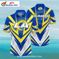 Los Angeles Rams Geometric Blue And Yellow NFL Hawaiian Shirt