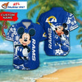 Los Angeles Rams Mickey Mouse Floral Beach Hawaiian Shirt