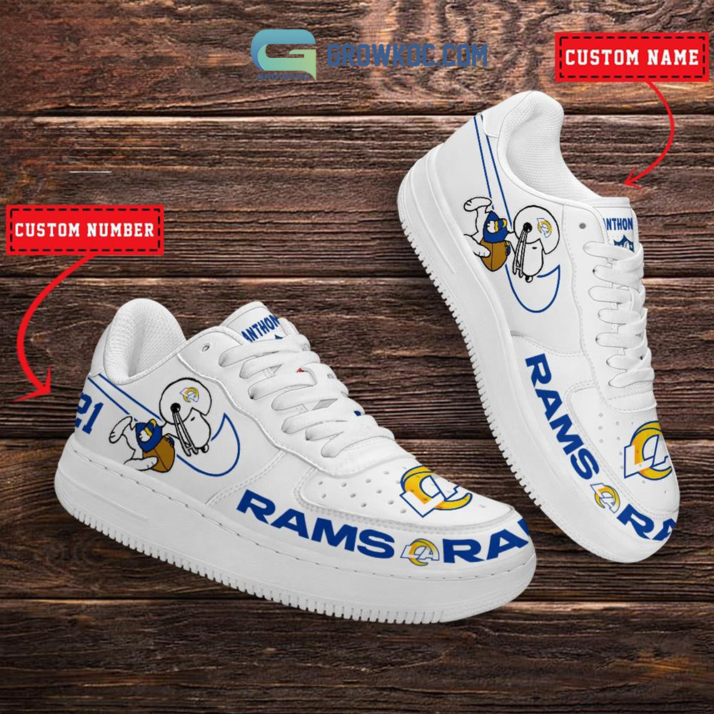Los Angeles Rams NFL Snoopy Personalized Air Force 1 Low Top Shoes