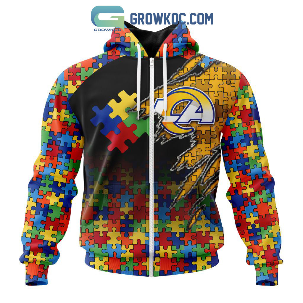 Los Angeles Rams NFL Special Autism Awareness Design Hoodie T Shirt