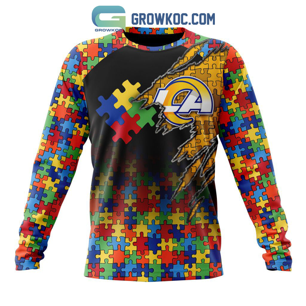 Los Angeles Rams NFL Special Autism Awareness Design Hoodie T Shirt