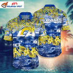 Los Angeles Rams Palm Tree Sunset NFL Aloha Hawaiian Shirt