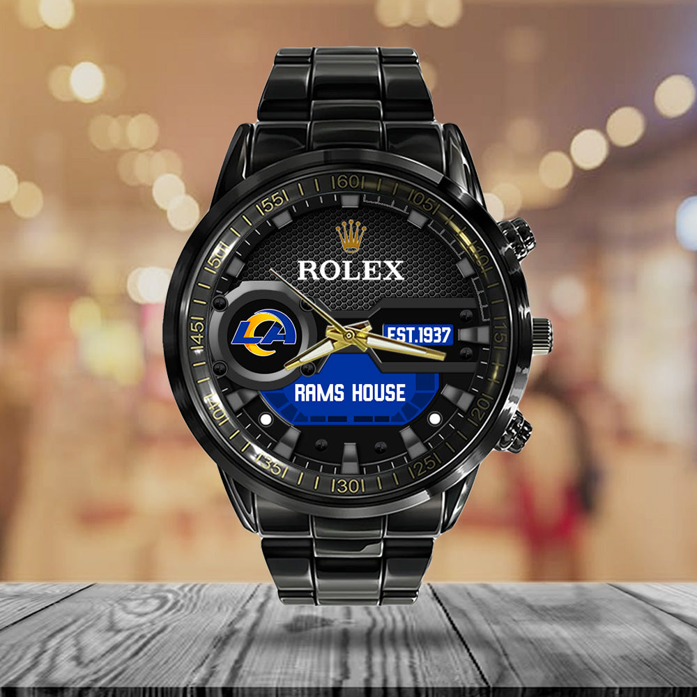 Los Angeles Rams x Rolex Black Stainless Steel Watch - MAITM13213