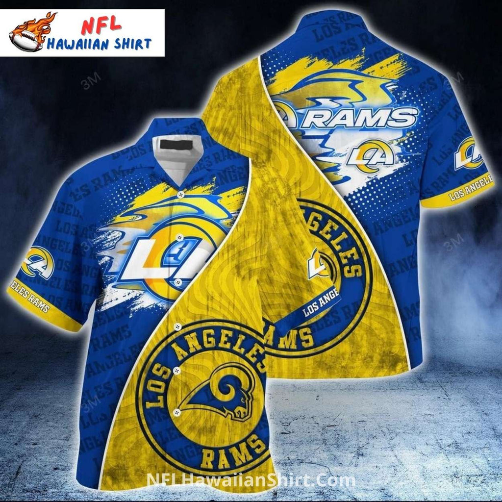 Los Angeles Rams Split Design Vintage Logo NFL Hawaiian Shirt