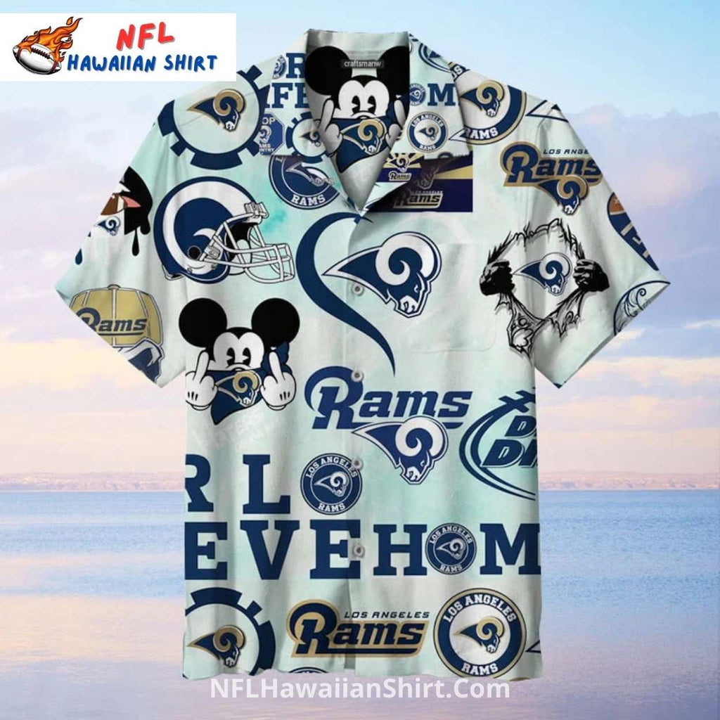 Los Angeles Rams Vintage Collage Hawaiian Shirt