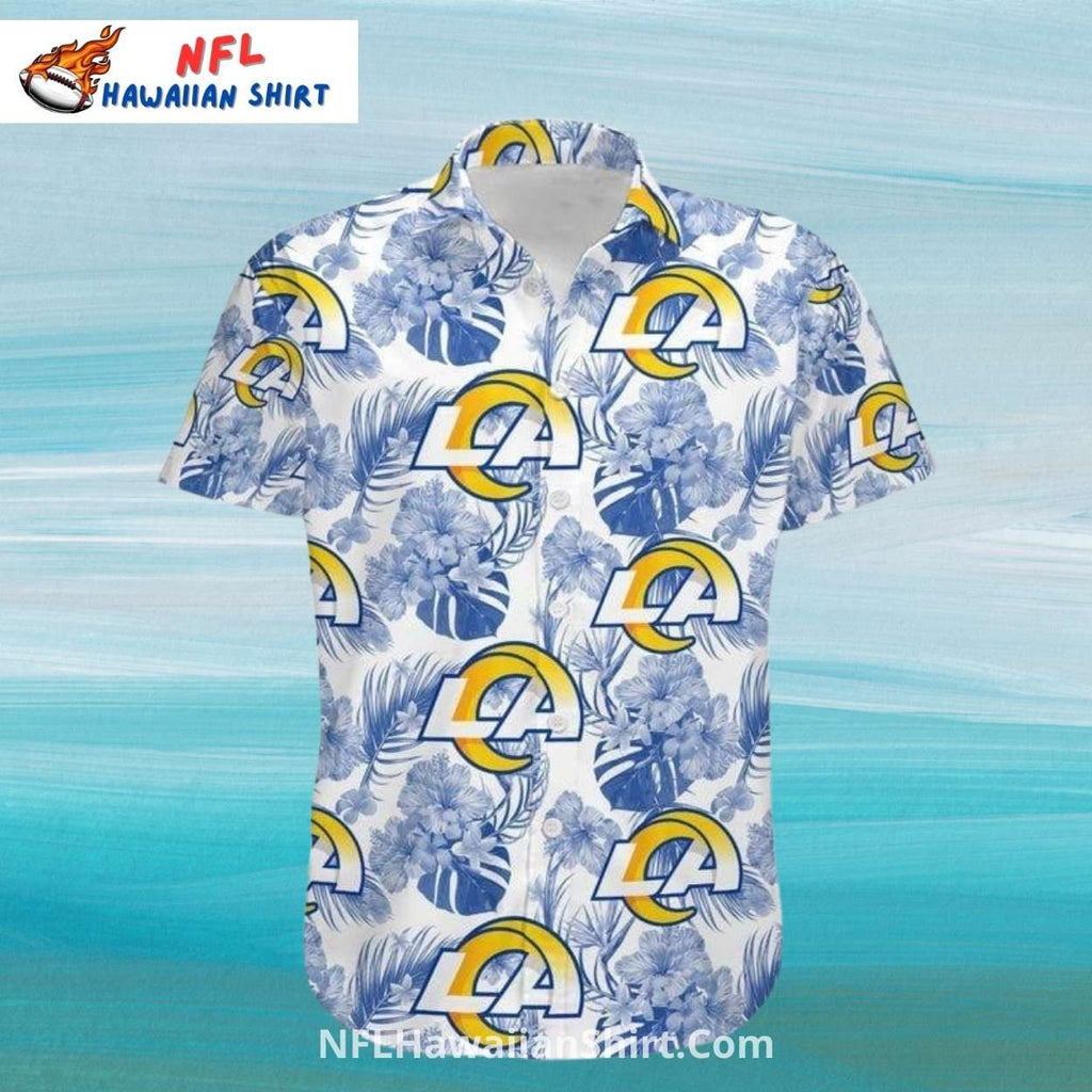 Los Angeles Rams White Floral Pattern NFL Hawaiian Shirt