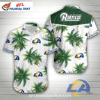 Los Angeles Rams White Palm Tree Summer NFL Hawaiian Shirt