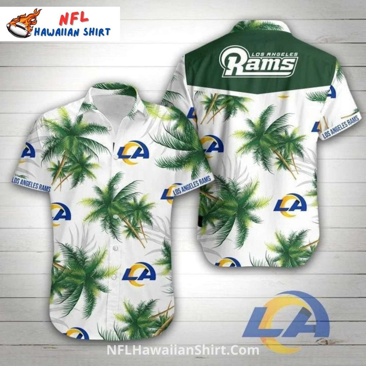 Los Angeles Rams White Palm Tree Summer NFL Hawaiian Shirt