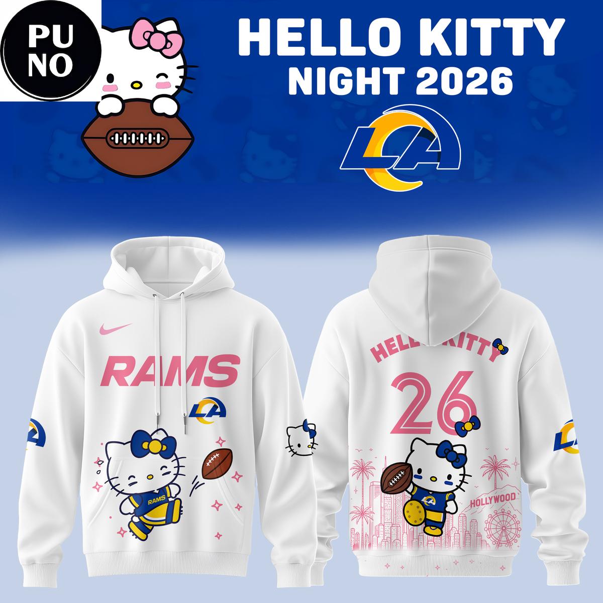 Los Angeles Rams x Hello Kitty Night 2026 Hoodie T-Shirt