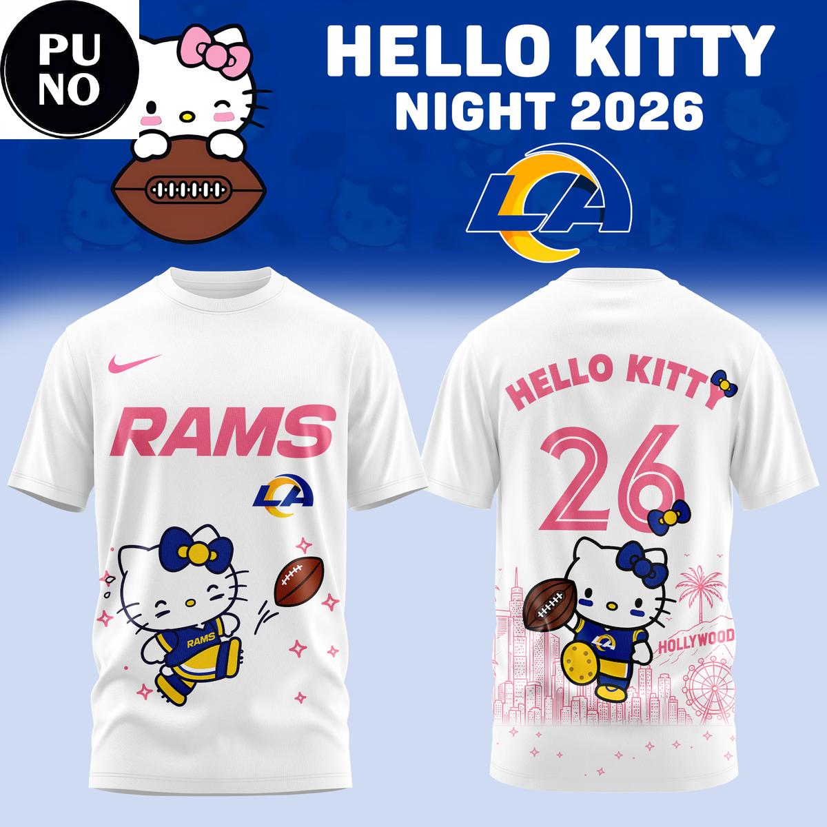 Los Angeles Rams x Hello Kitty Night 2026 Hoodie T-Shirt