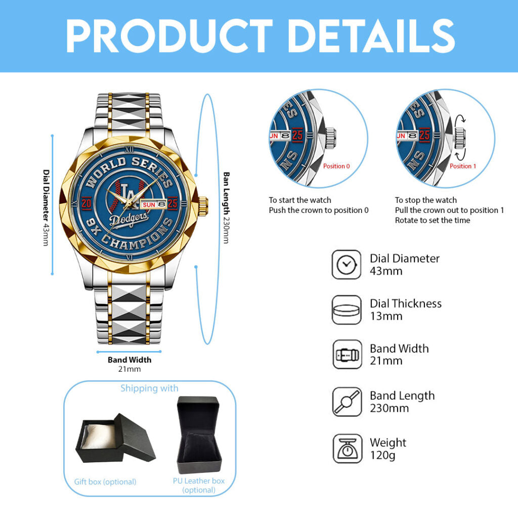 Los Angeles Dodgers Alloy Luxury Quartz Watch - TMTHU1902