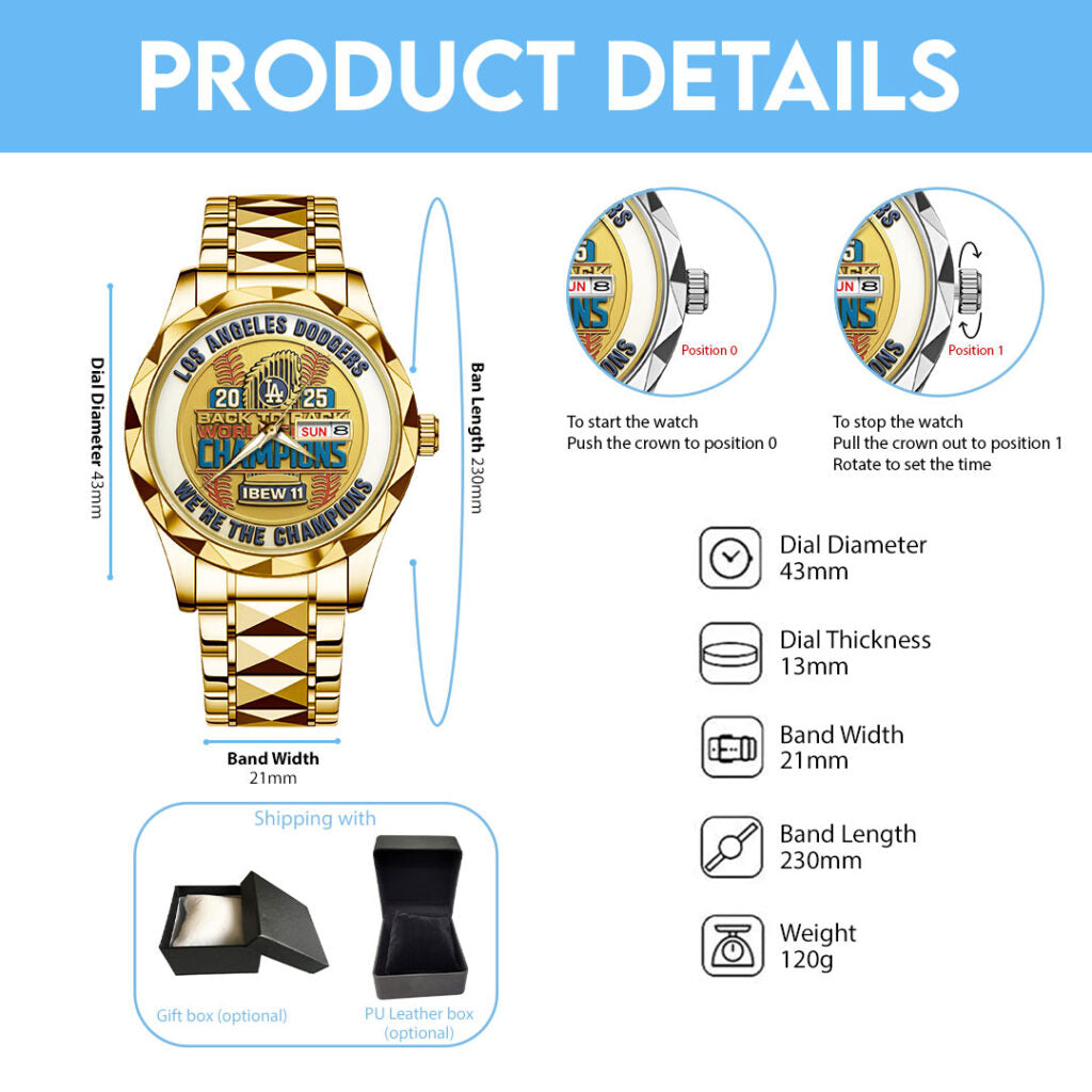 Los Angeles Dodgers Alloy Luxury Quartz Watch - TMTHU2342