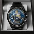 Los Angeles Dodgers  2025 National League Champions Black Stainless Steel Watch - TANTN17714