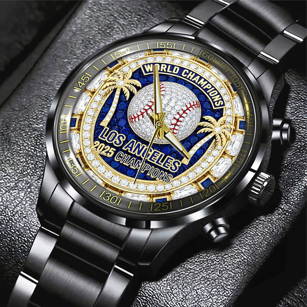 Los Angeles Dodgers World Series 2025 Black Stainless Steel Watch - TANTN19024