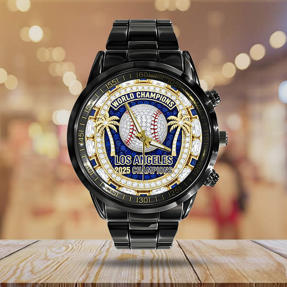 Los Angeles Dodgers World Series 2025 Black Stainless Steel Watch - TANTN19024