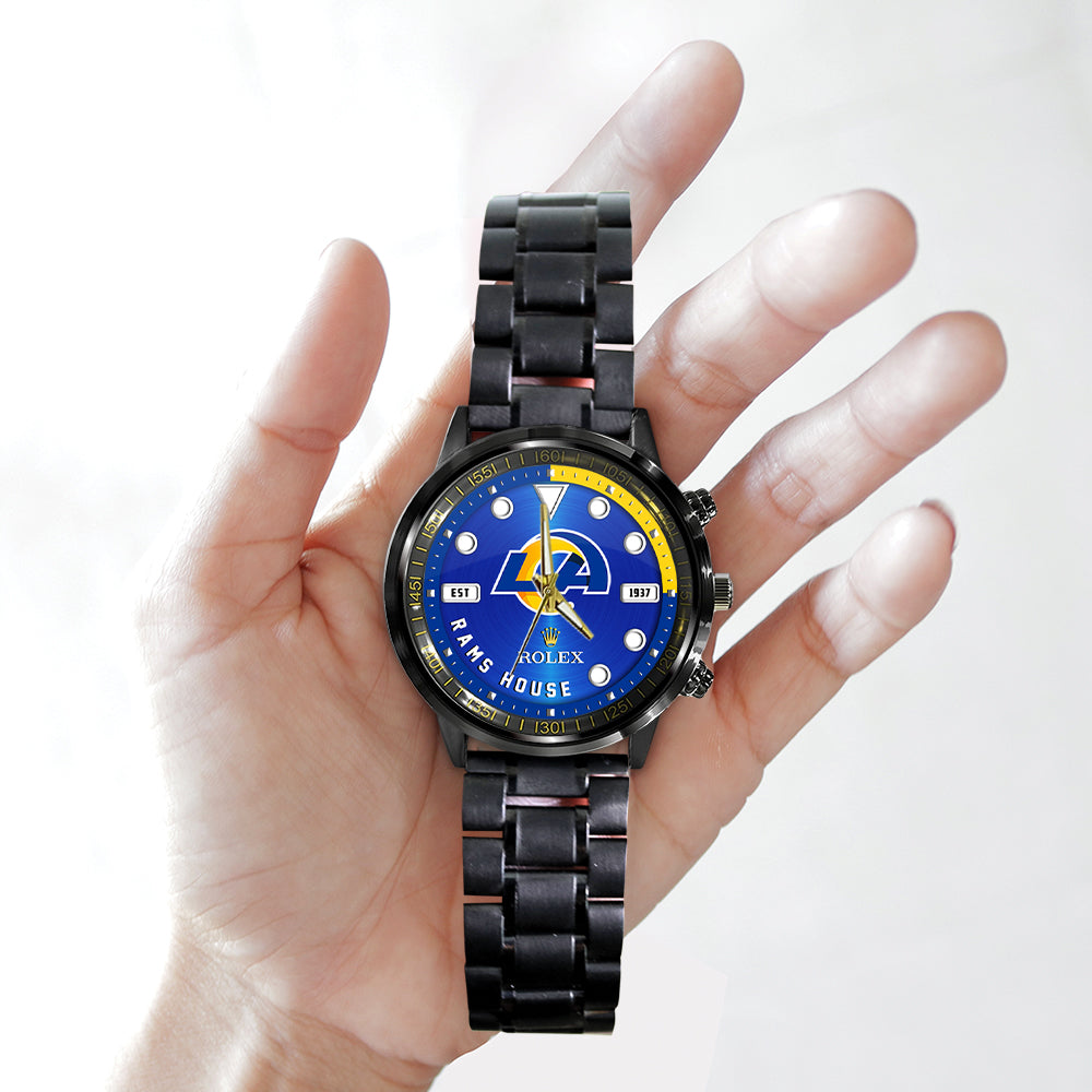 Los Angeles Rams x Rolex Black Stainless Steel Watch - MAITM13238