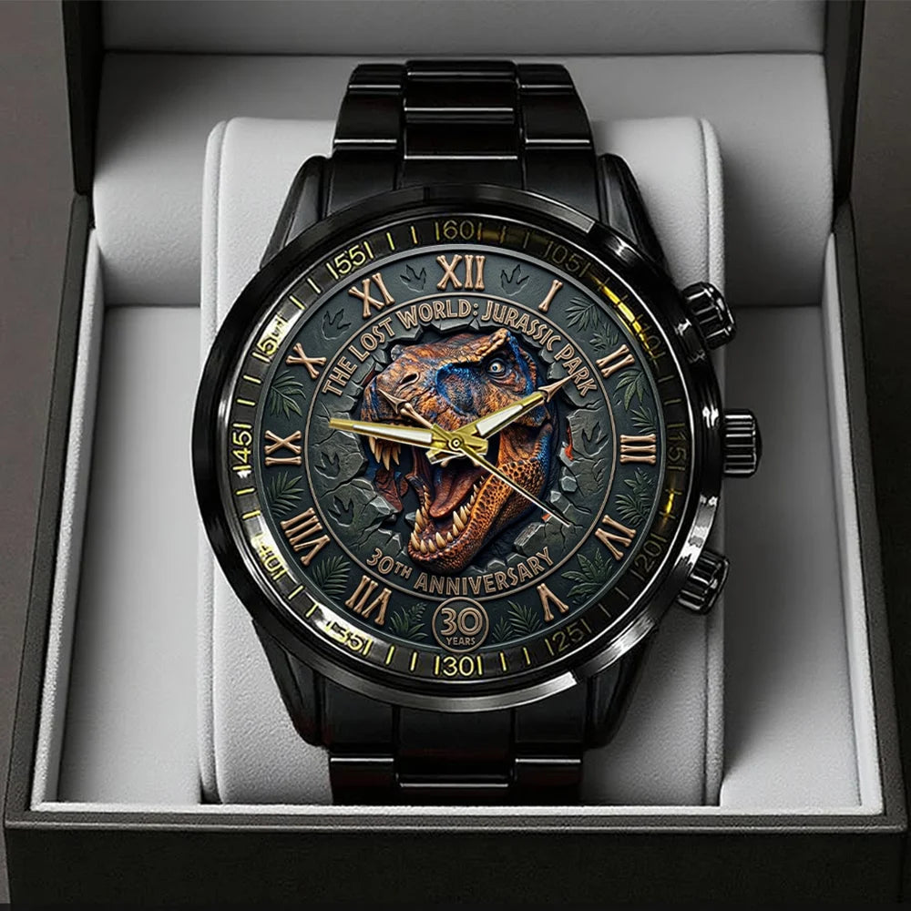 The Lost World: Jurassic Park 30th Anniversary Black Stainless Steel Watch - TMTHU8707