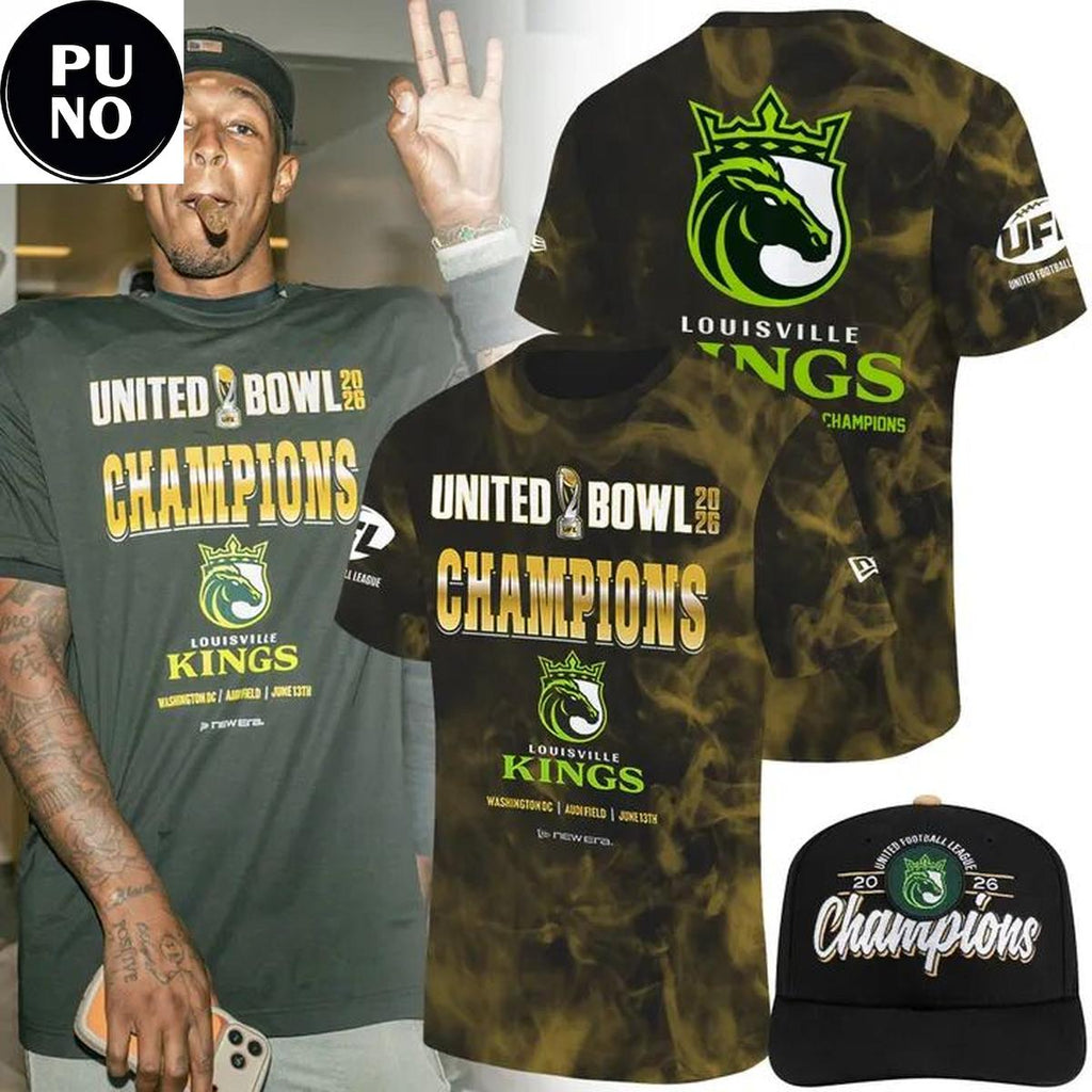 Louisville Kings 2026 United Bowl Champions Locker Room Tie-dye T-Shirt