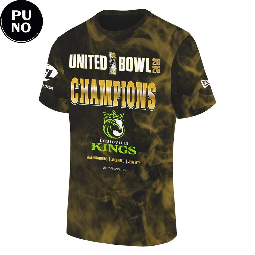 Louisville Kings 2026 United Bowl Champions Locker Room Tie-dye T-Shirt
